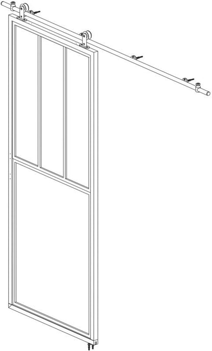 Skydedør Industrial 80 cm Sort Stål