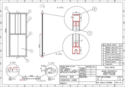 Skydedør Loft 80 cm Sort