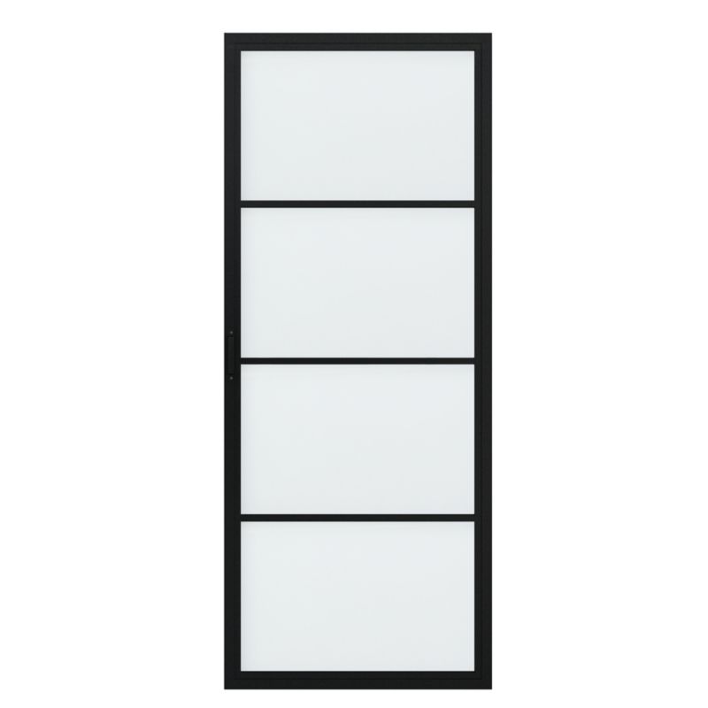 Skydedør Loft 80 cm Sort