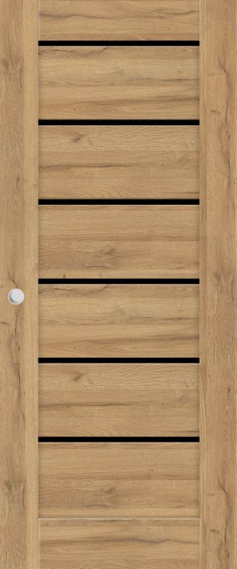 Skydedør Toreno 80 cm Eg Grandson med Sort Glas