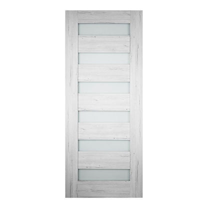 Skydedør Trame 80 cm Egetræ Silver
