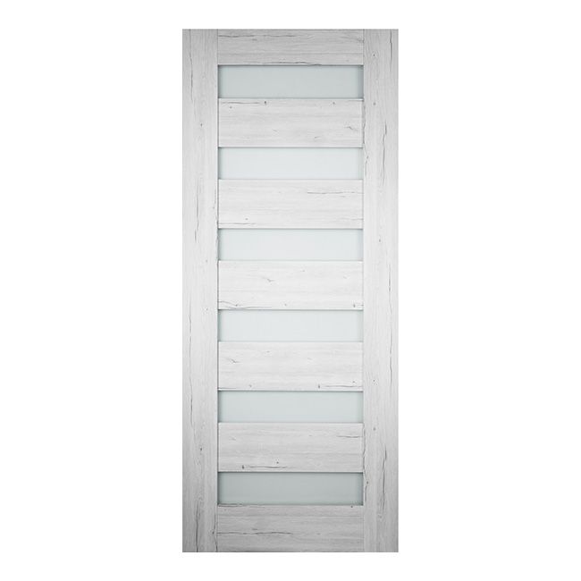 Skydedør Trame 80 cm Egetræ Silver