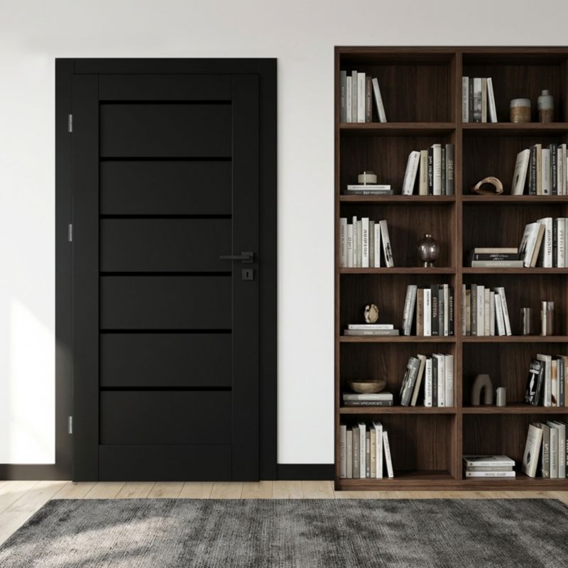 Indvendig dør Stira Door Toreno 80 Venstre Sort Premium Sort Glas