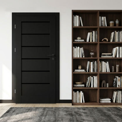 Indvendig dør Stira Door Toreno 80 Venstre Sort Premium Sort Glas