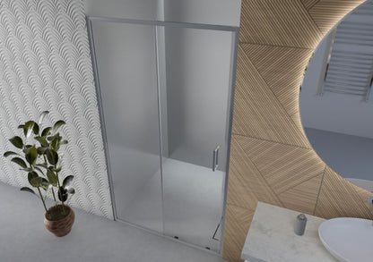 Brusedør 130 cm Skydedør Aluminium Krom