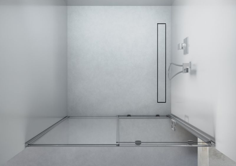 Brusedør 130 cm Skydedør Aluminium Krom