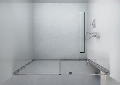 Brusedør 130 cm Skydedør Aluminium Krom