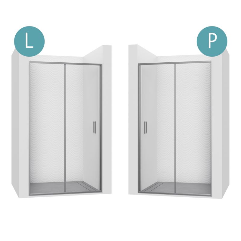 Brusedør 130 cm Skydedør Aluminium Krom