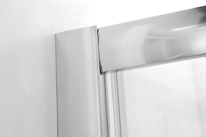 Brusedør i niche 118-122 cm Hærdet Glas Blank Krom