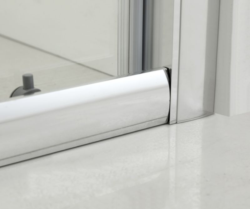 Brusedør i niche 118-122 cm Hærdet Glas Blank Krom