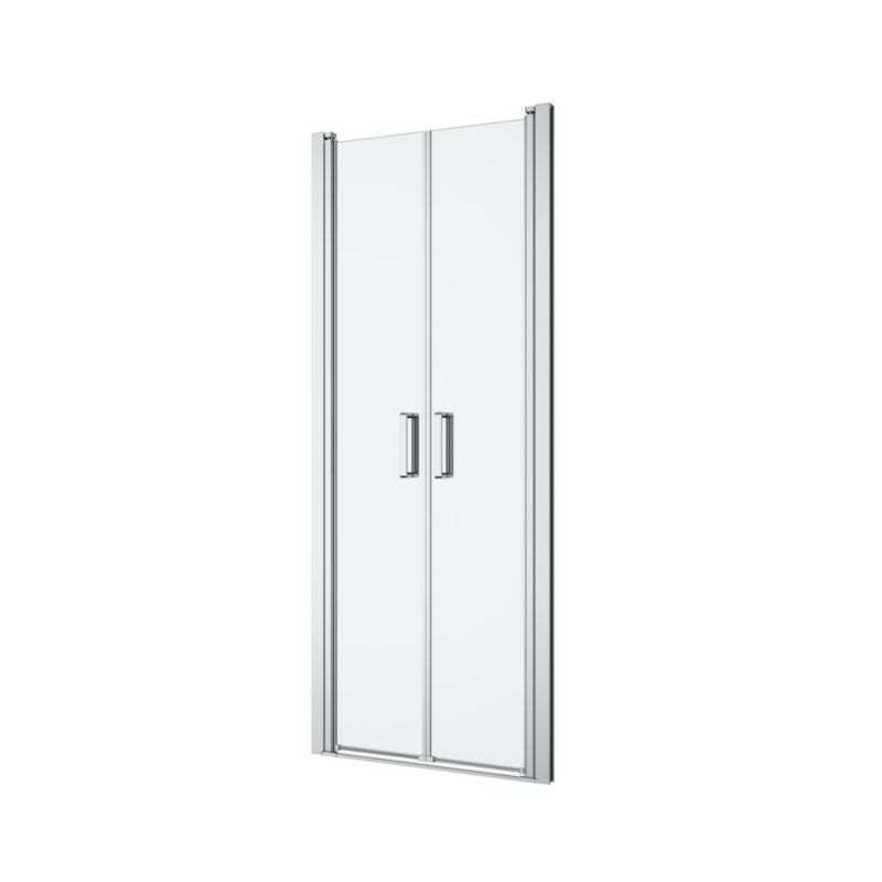 Dobbelt Bruse-dør Ledava 80 cm Krom/Transparent | 5063022042484