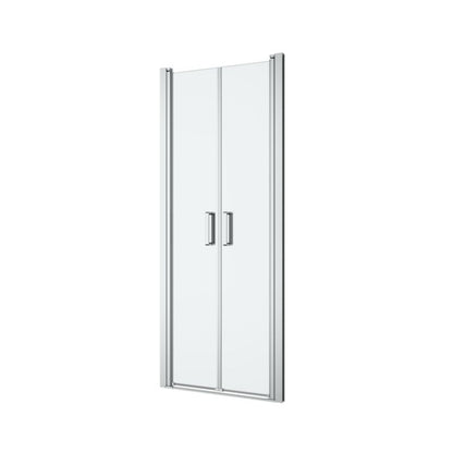 Dobbelt Bruse-dør Ledava 80 cm Krom/Transparent | 5063022042484