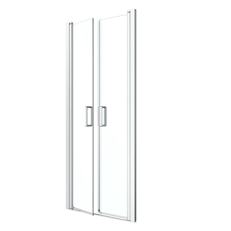 Dobbelt Bruse-dør Ledava 90 cm Krom/Transparent