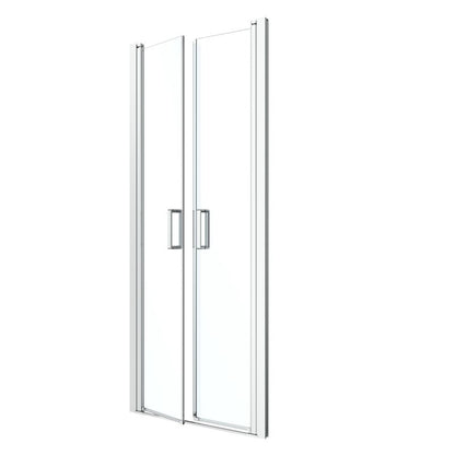 Dobbelt Bruse-dør Ledava 90 cm Krom/Transparent