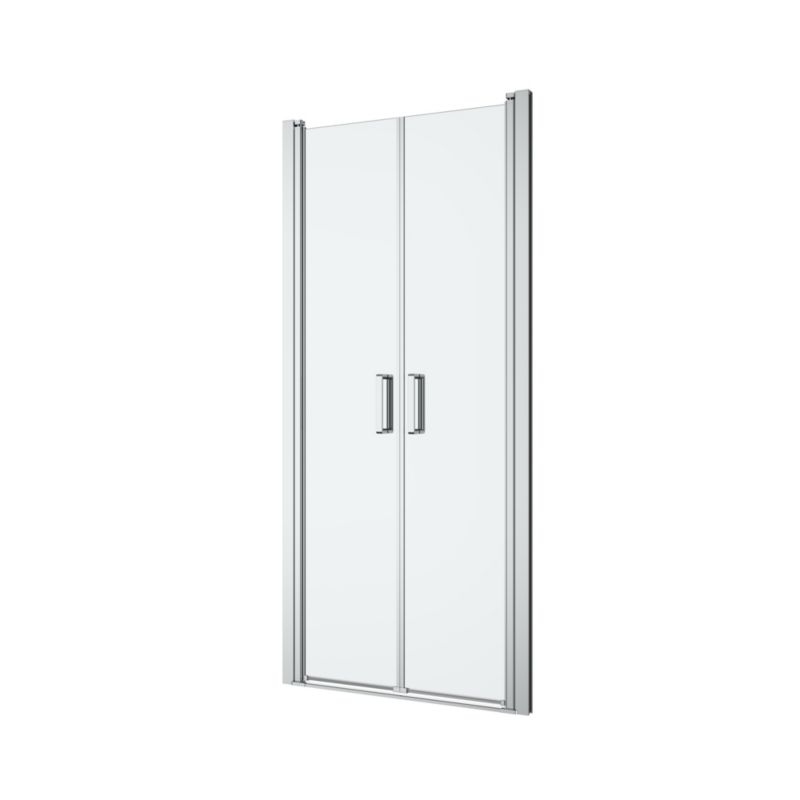 Dobbelt Bruse-dør Ledava 90 cm Krom/Transparent