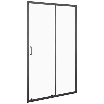 Brusedøre Skydedør 125 cm Sort Hærdet Glas 190 cm