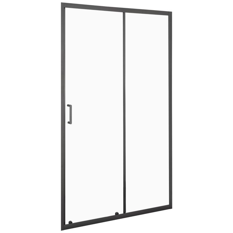 Brusedøre Skydedør 125 cm Sort Hærdet Glas 190 cm
