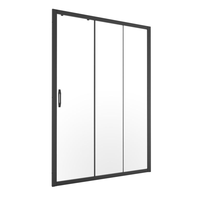 Brusedøre Forskydelig Justerbar 105-140 cm Sort 200 cm Høj