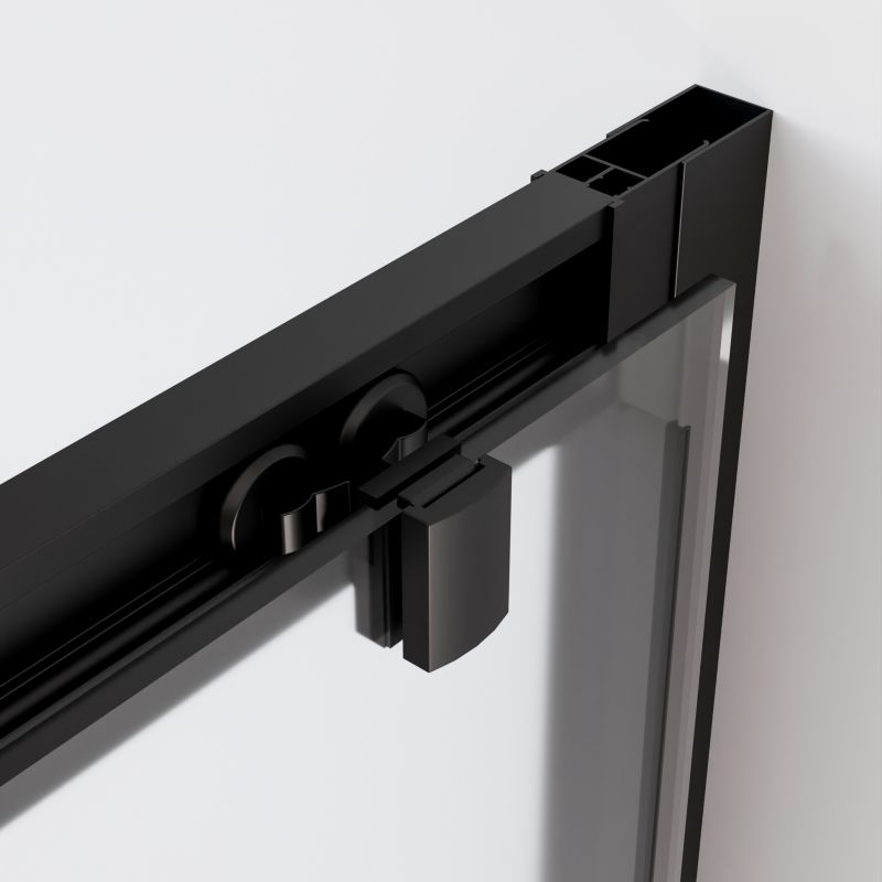 Brusedøre Forskydelig Justerbar 105-140 cm Sort 200 cm Høj