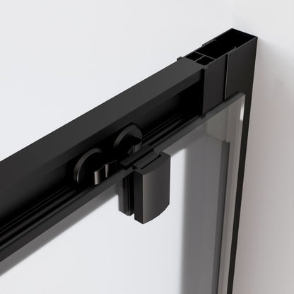 Brusedøre Forskydelig Justerbar 105-140 cm Sort 200 cm Høj