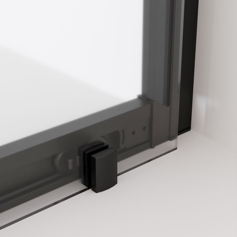 Brusedøre Forskydelig Justerbar 105-140 cm Sort 200 cm Høj