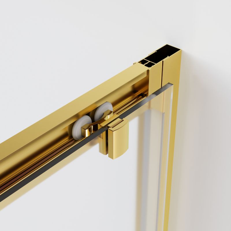Skydedør til Bruseniche Justerbar 105-140 cm Guld 200 cm Høj