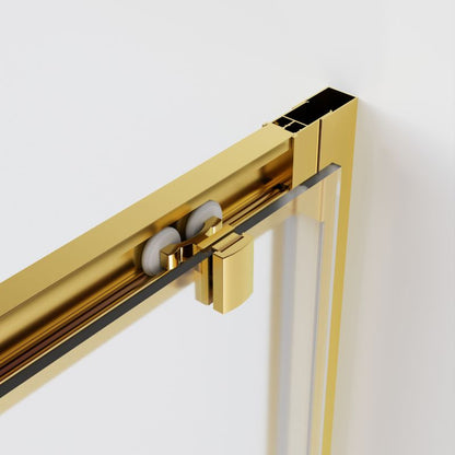Skydedør til Bruseniche Justerbar 105-140 cm Guld 200 cm Høj