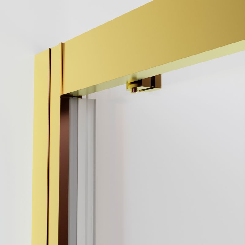 Skydedør til Bruseniche Justerbar 105-140 cm Guld 200 cm Høj