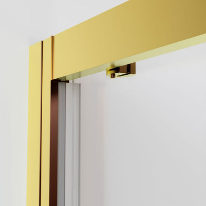 Skydedør til Bruseniche Justerbar 105-140 cm Guld 200 cm Høj