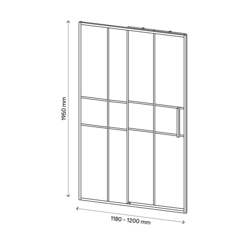 GoodHome Ahti 120 cm skydedør til brusekabine i krom/mat-sort