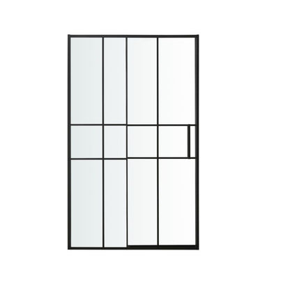 GoodHome Ahti 120 cm skydedør til brusekabine i krom/mat-sort
