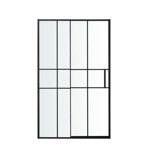 GoodHome Ahti 120 cm skydedør til brusekabine i krom/mat-sort
