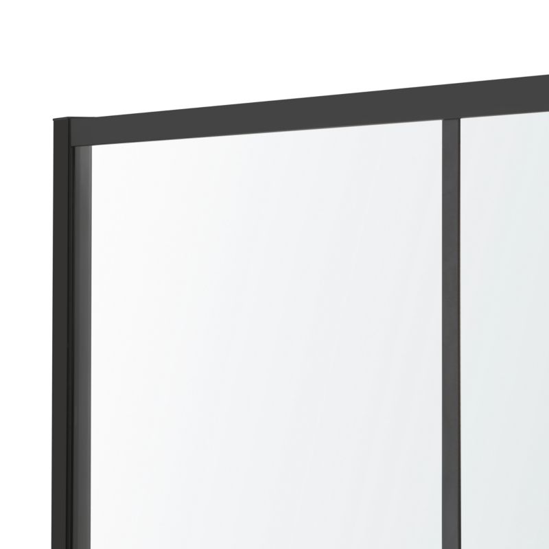 GoodHome Ahti 120 cm skydedør til brusekabine i krom/mat-sort