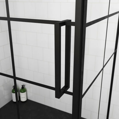 GoodHome Ahti 120 cm skydedør til brusekabine i krom/mat-sort