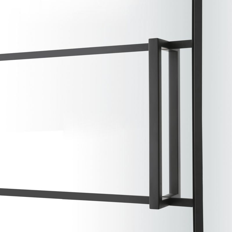 GoodHome Ahti 120 cm skydedør til brusekabine i krom/mat-sort