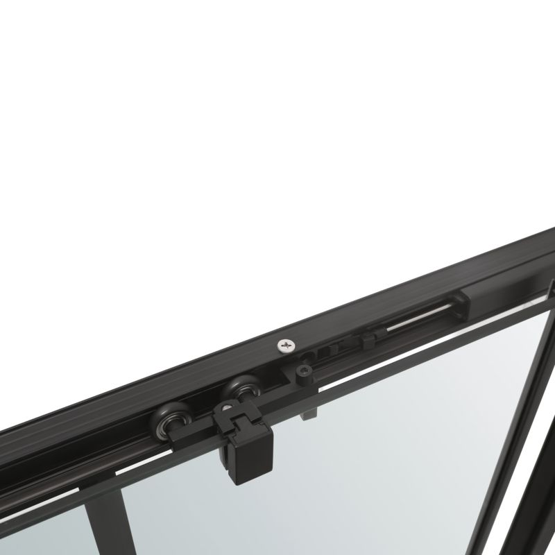 GoodHome Ahti 120 cm skydedør til brusekabine i krom/mat-sort