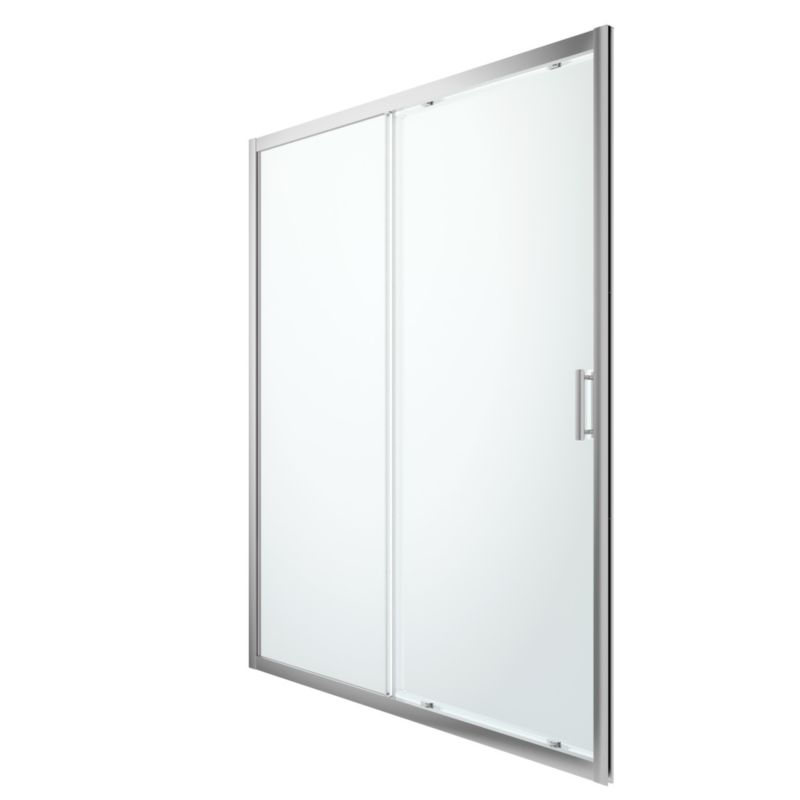 GoodHome Beloya 160 cm skydedør til brusekabine i krom/transparent