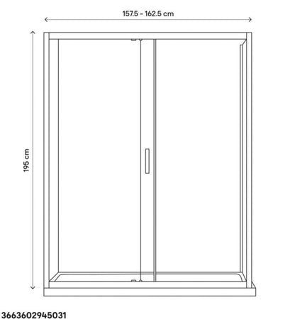GoodHome Beloya 160 cm skydedør til brusekabine i krom/transparent