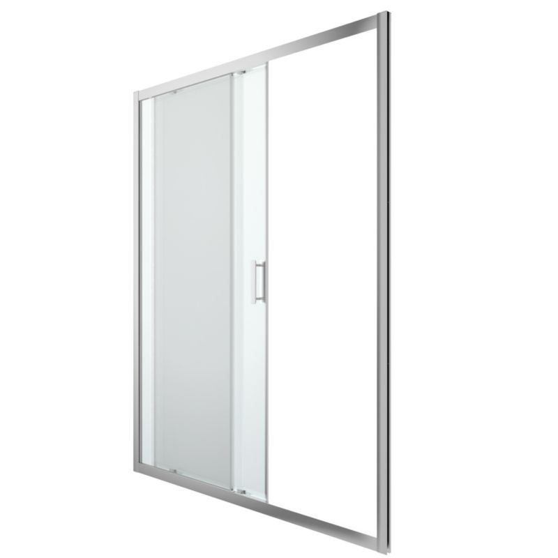 GoodHome Beloya 160 cm skydedør til brusekabine i krom/transparent