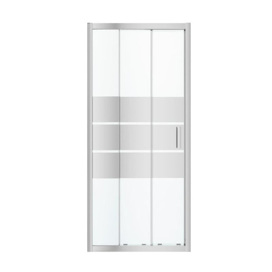GoodHome Beloya tredelt skydedør til brusekabine 90 cm krom/spejlglas