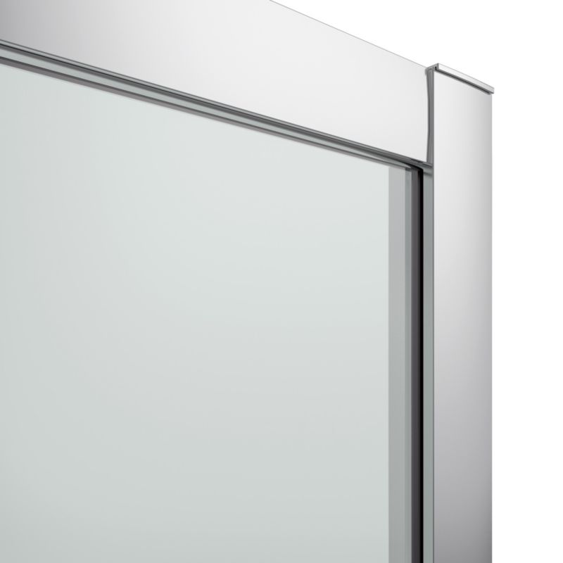 GoodHome Beloya tredelt skydedør til brusekabine 90 cm krom/spejlglas