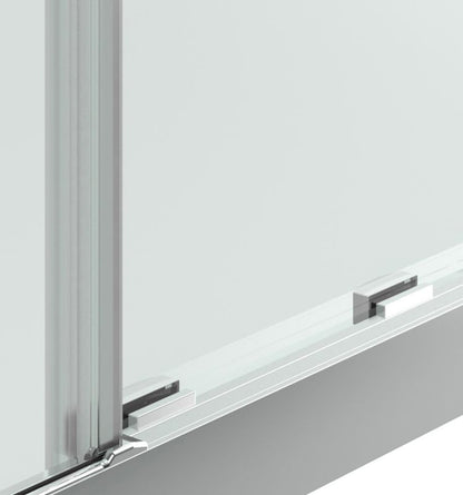 GoodHome Beloya tredelt skydedør til brusekabine 90 cm krom/spejlglas