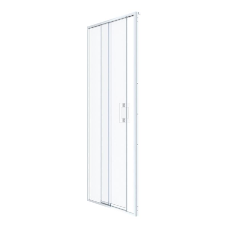 Skydedør til bruseniche 120 cm Krom/Transparent