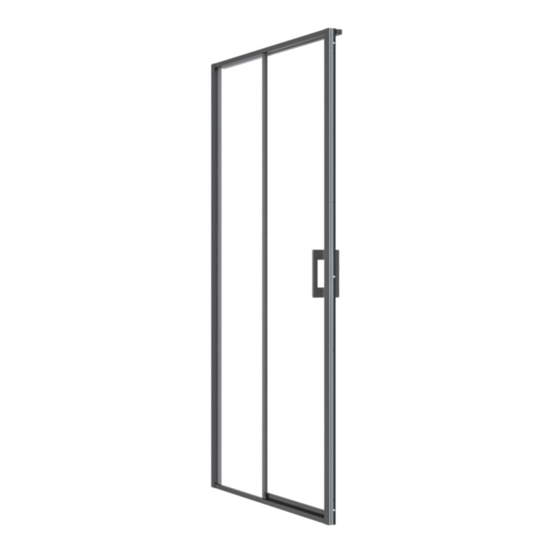 Brusekabinedør Evanna 120 cm Sort Gennemsigtigt Glas
