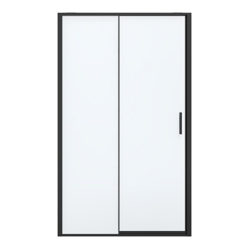 Brusekabinedør Evanna 120 cm Sort Gennemsigtigt Glas