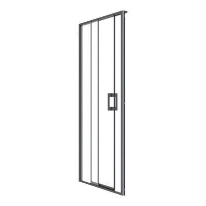 Brusekabinedør Evanna 120 cm Sort Gennemsigtigt Glas