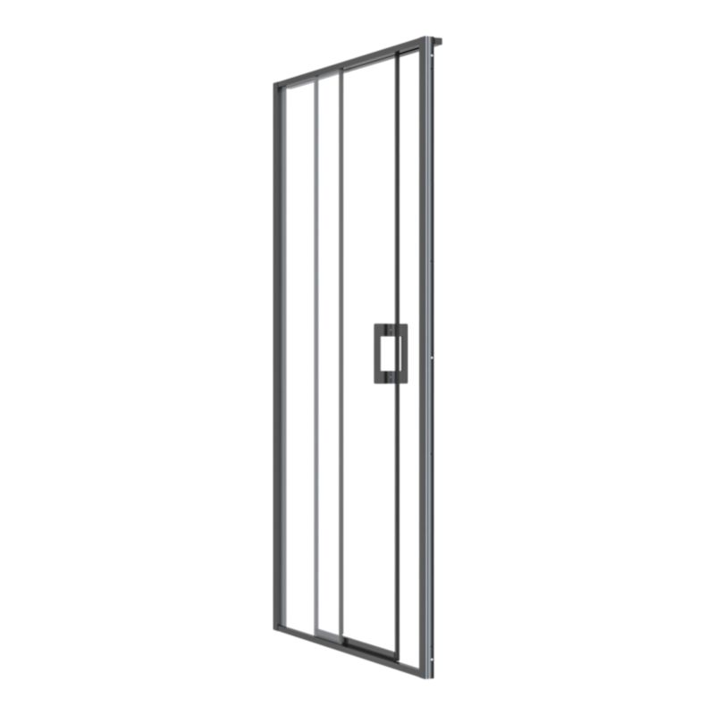 Brusekabinedør Evanna 120 cm Sort Gennemsigtigt Glas