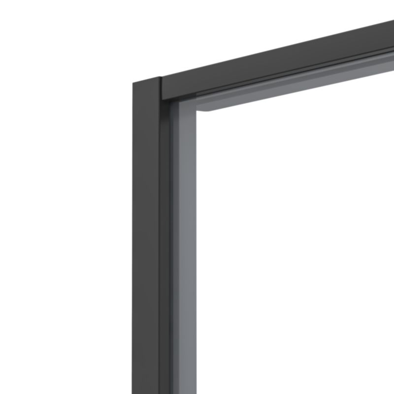 Brusekabinedør Evanna 120 cm Sort Gennemsigtigt Glas