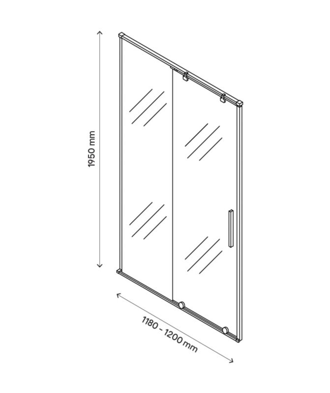 Skydedør til bruseniche Ezili 120 cm Krom/Transparent | 5059340077673