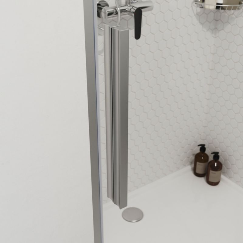Skydedør til bruseniche Ezili 120 cm Krom/Transparent | 5059340077673